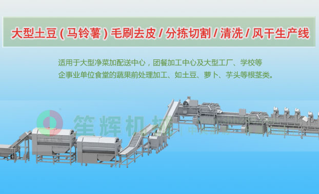 黑水连续式土豆去皮清洗切割风干生产线